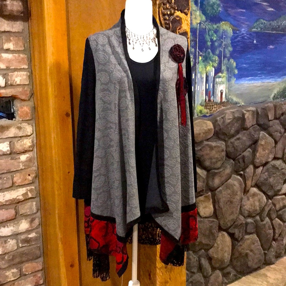 NWT The Collection Royal Open Drape Cardigan